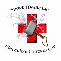 Spark Medic Inc. logo — Thor's hammer over a red medical cross
